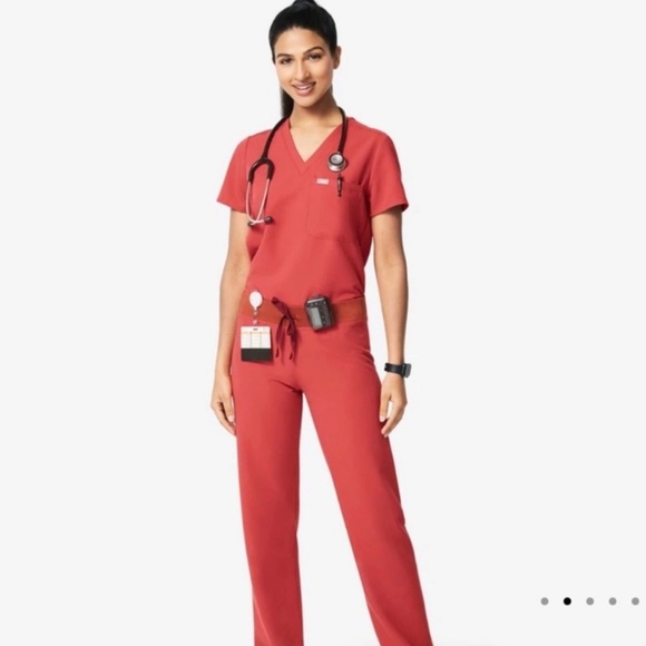 Figs Clay Catarina Scrub Top and Pants - Picture 1 of 5
